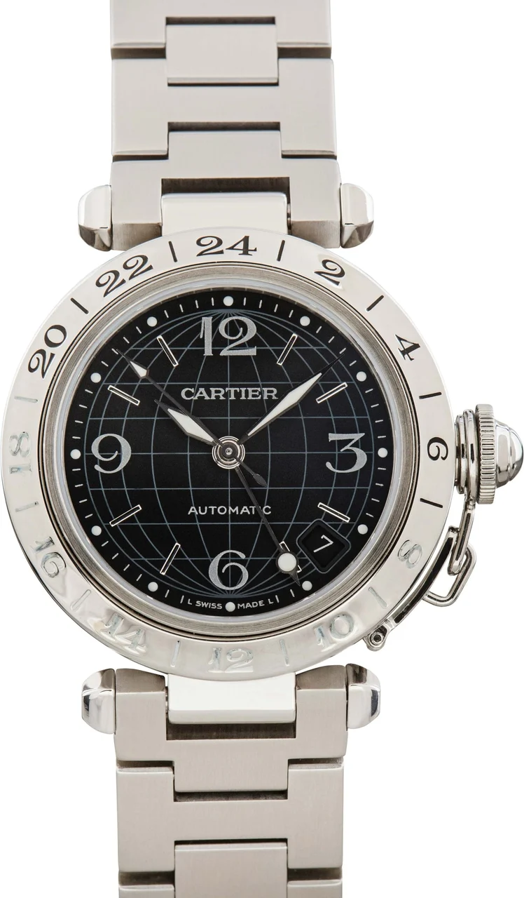 Cartier Pasha GMT W31079M7 Black Dial 35 mm kol saati
