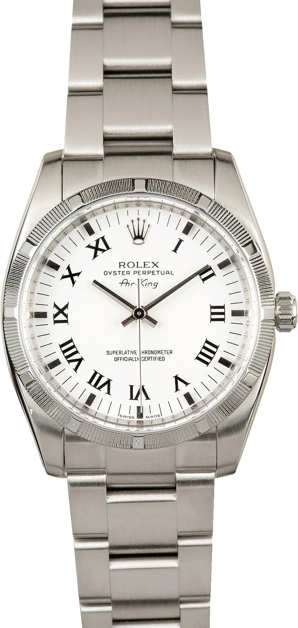 Rolex Air-King 114210 White Dial 114210-CPO kol saati