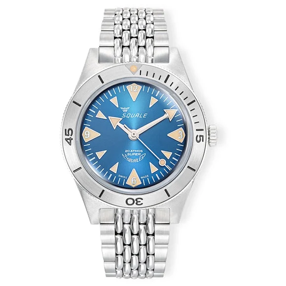 Squale SUPERSSABL.AC Super- Big Arrows Blue Dial on Bracelet kol saati