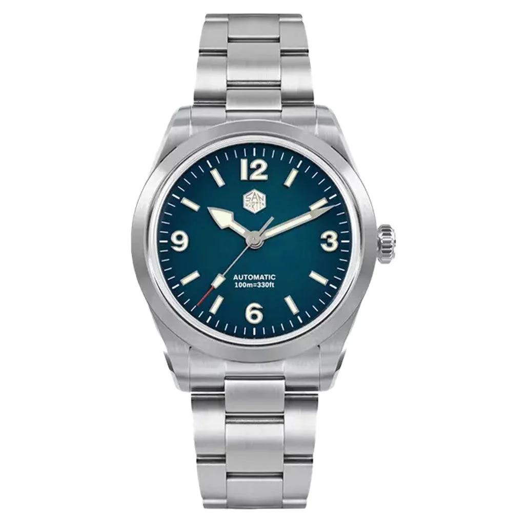 San Martin Watches San Martin 38mm Automatic Sport Watch with Blue Gradient Dial #SN0107-A 38 mm kol saati