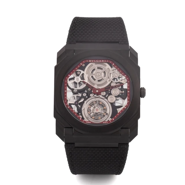 Bulgari BULGARI, REF. BGO 40T TBXT, OCTO FINISSIMO SKELETON RED TOURBILLON, NEW, TITANIUM