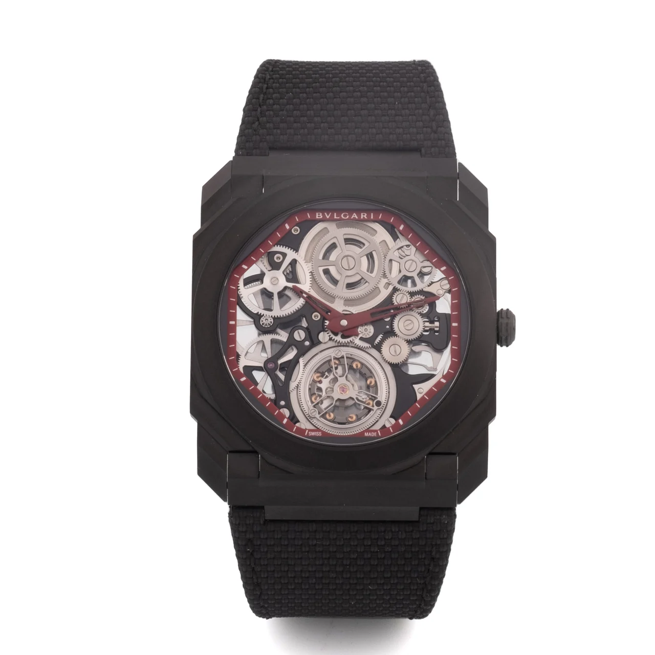 Bulgari BULGARI, REF. BGO 40T TBXT, OCTO FINISSIMO SKELETON RED TOURBILLON, NEW, TITANIUM kol saati