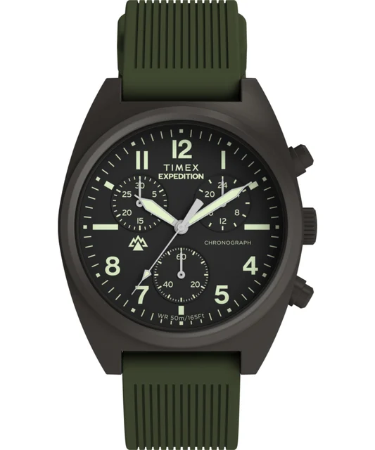 Timex Expedition® Capstone Chronograph 41mm Silicone Strap Watch TW2Y61100 kol saati