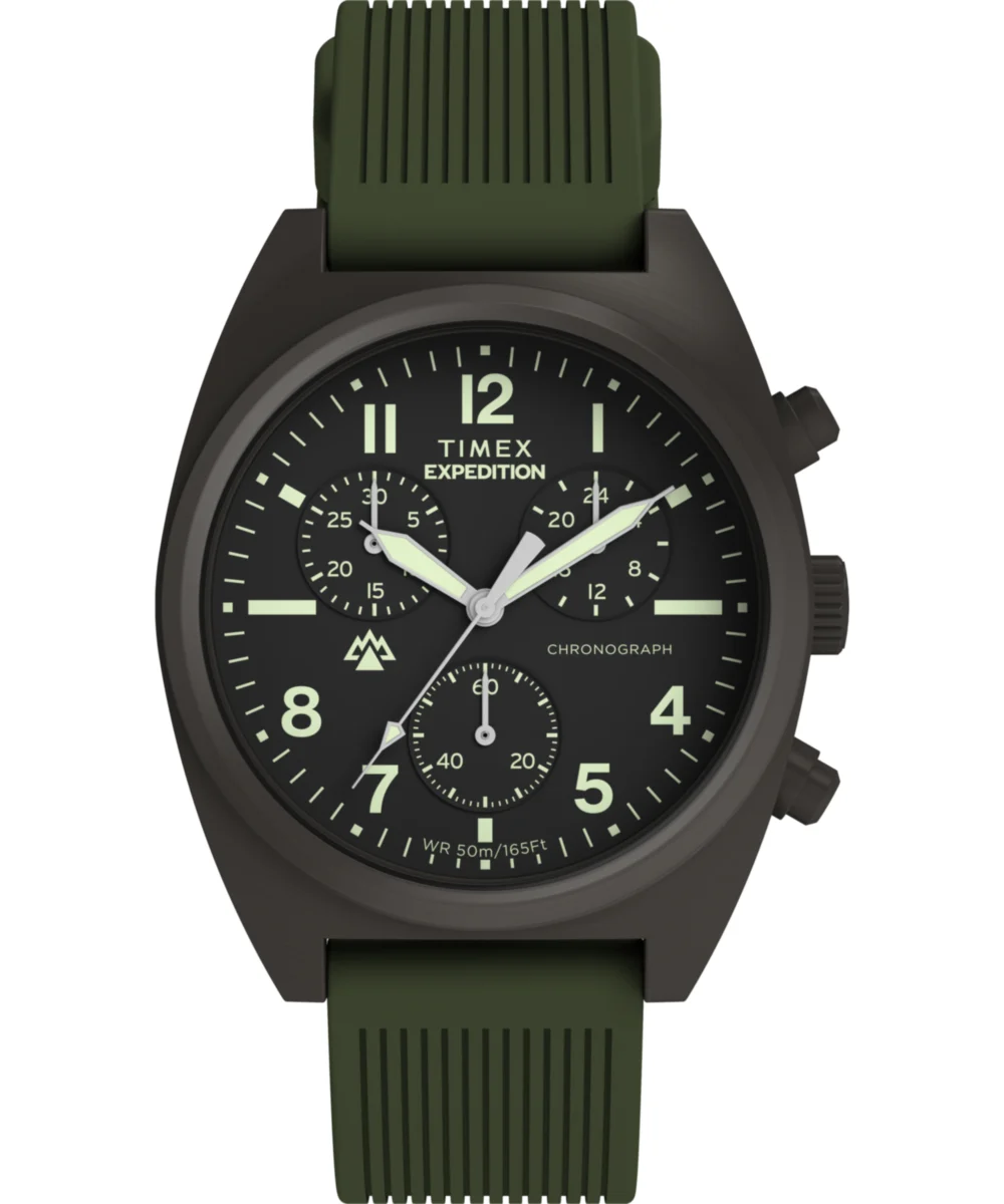 Timex Expedition® Capstone Chronograph 41mm Silicone Strap Watch TW2Y61100 41 mm kol saati