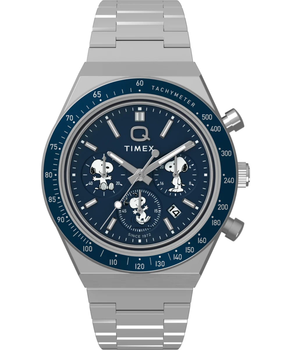 Timex Peanuts® x Q ® Chronograph 40mm Stainless Steel Bracelet Watch TW2Y45300 40 mm kol saati