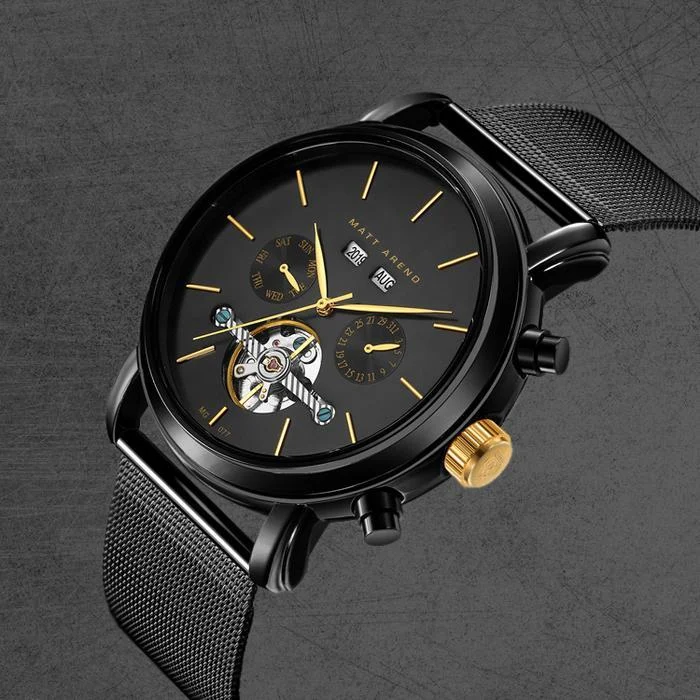 Matt Arend Aficionado Classic Black / Gold MA 301 Aficionado Classic Black / Gold 44 mm kol saati
