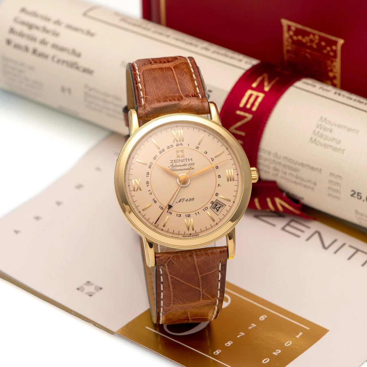 Zenith ZENITH, REF. 30 00 10 672, ELITE CHRONOMETRE, No. 428/500, YELLOW GOLD kol saati
