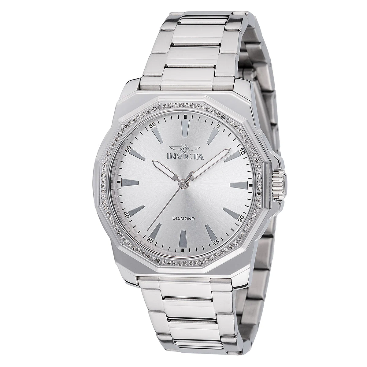 Invicta Elite Diamond 0.33 Carat Diamond Watch - 42mm, Steel (48731) 42 mm kol saati