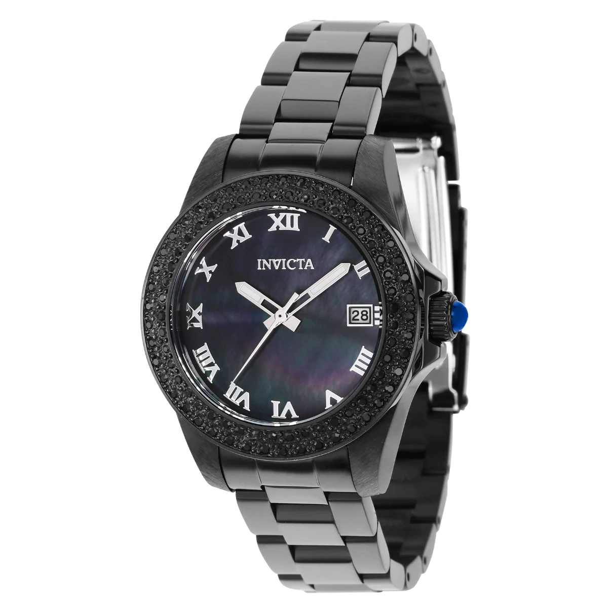 Invicta Angel Watch w/ Mother of Pearl Dial - 34mm, Black (37414) 34 mm kol saati
