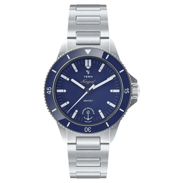 Yema Navygraf Marine Nationale Quarz with Blue Dial # -11 YEMA-11 kol saati