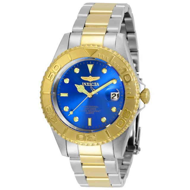 Invicta Pro Diver Currentline Watch - 37.5mm, Steel, Gold (29942) kol saati