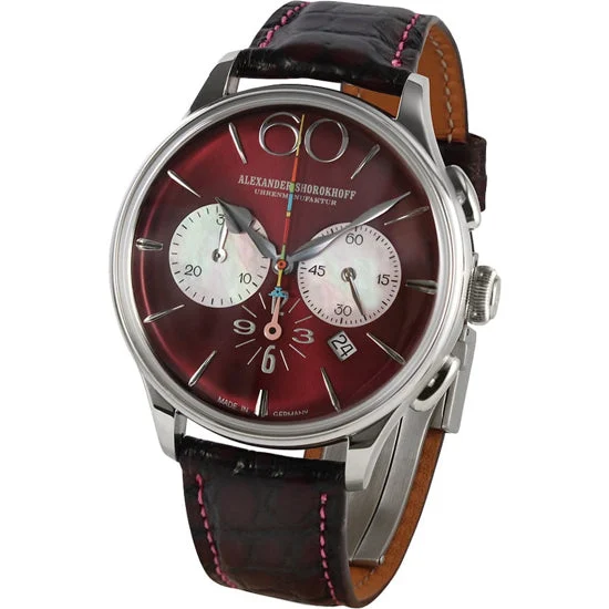 Alexander Shorokhoff Happy Seconds Bordeaux AS.HS-06 42 mm kol saati