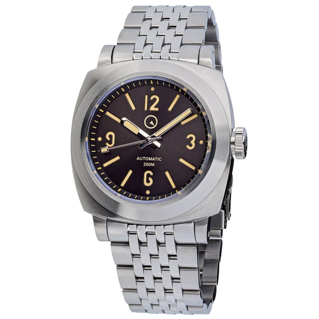 Islander Black Sandwich Dial Automatic Dive Watch with AR Sapphire Crystal, and Pilot Beze