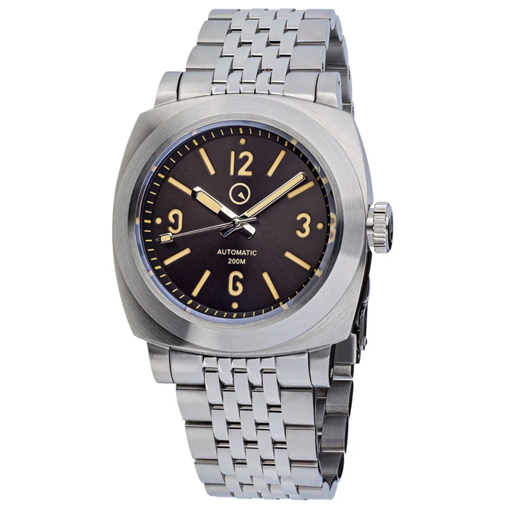Islander Black Sandwich Dial Automatic Dive Watch with AR Sapphire Crystal, and Pilot Bezel #ISL-80 49.5 mm kol saati