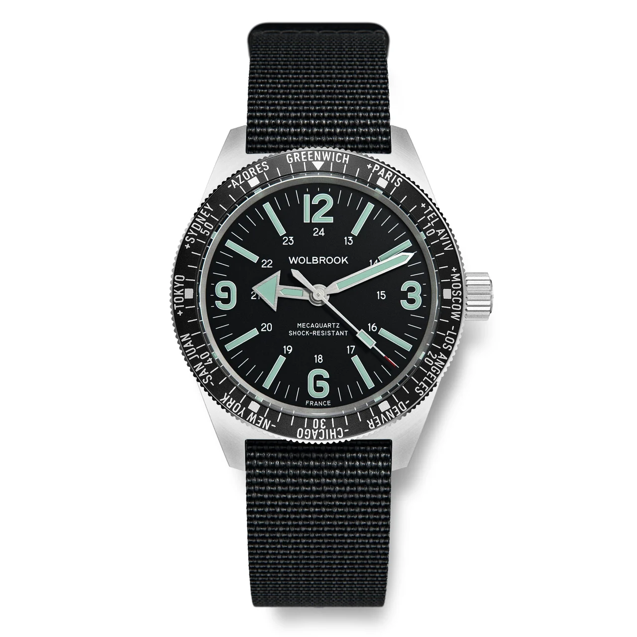Wolbrook 22-SWM-301-NYL-BLK 48 mm kol saati