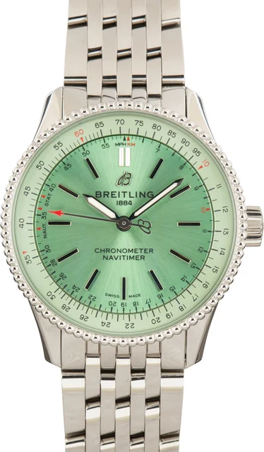 Breitling Navitimer Automatic 35 Green Dial A17395361L1A1 kol saati