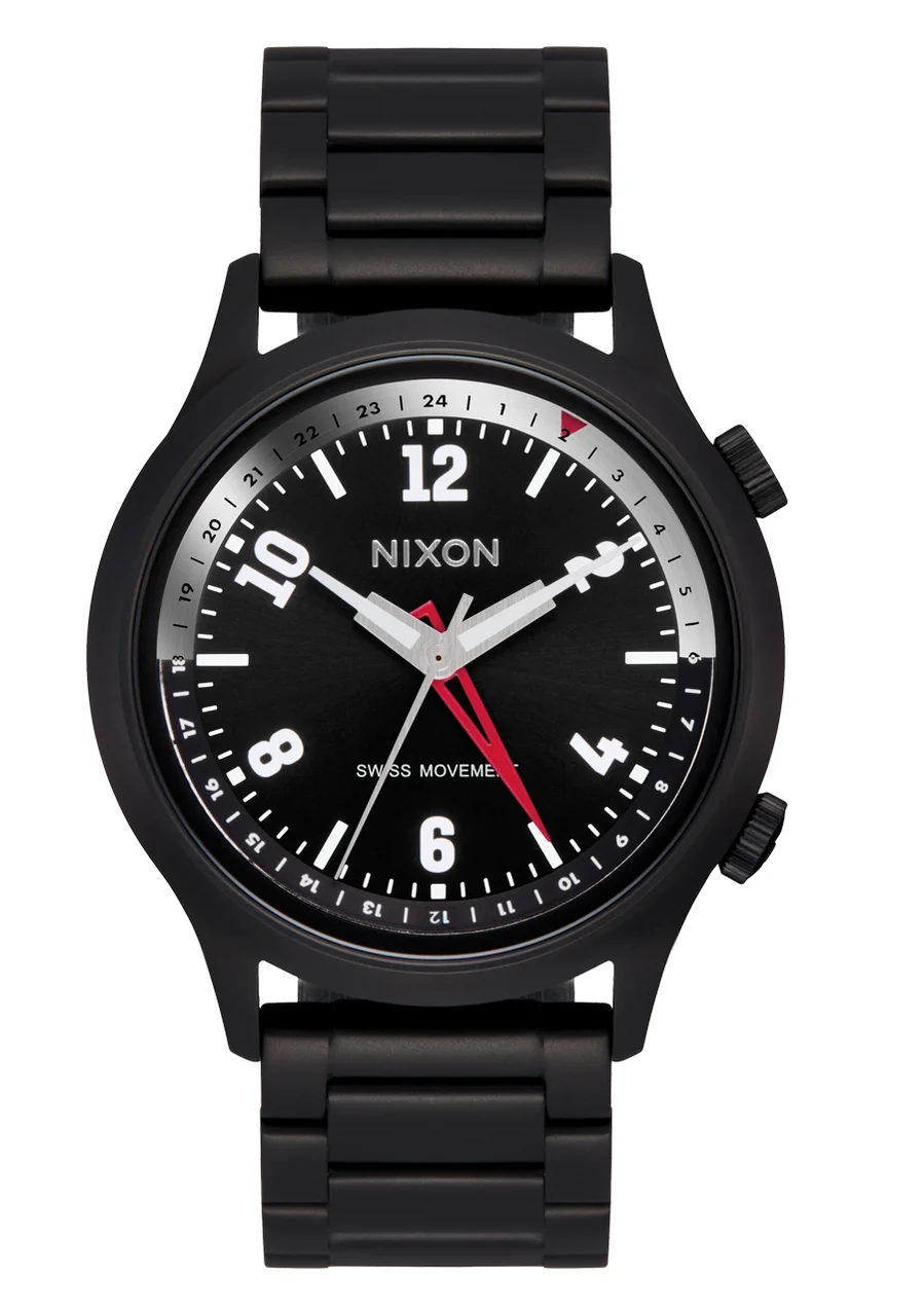 Nixon US Drifter GMT - Super Black / Black Sunray A1422-5288-00 40 mm kol saati