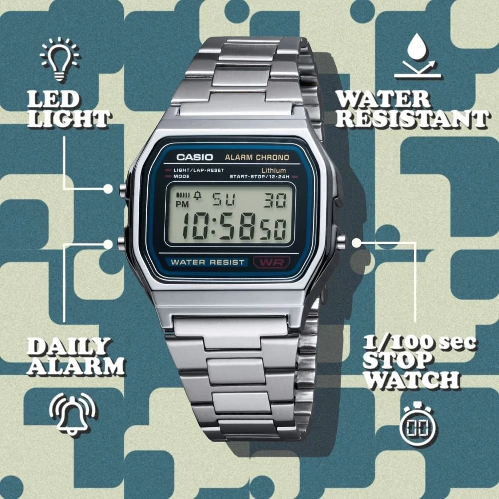 Casio Retro A158WA-1DF 33.2 mm kol saati