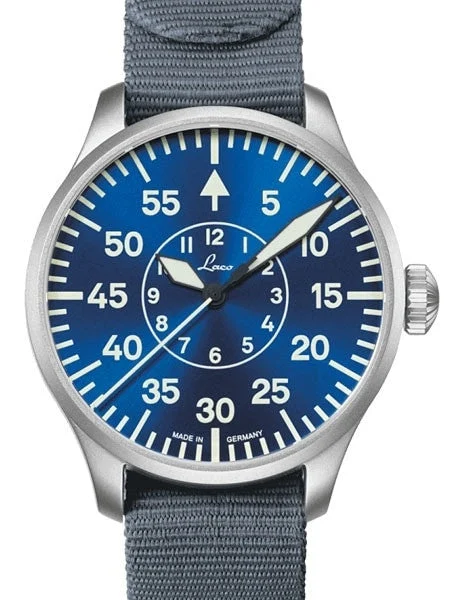 Laco Aachen Blaue Stunde Automatic Pilot Watch with Sapphire Crystal #862101 kol saati