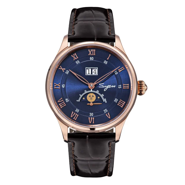 Sugess MoonPhase Master S437-2 Moon Phase Automatic Rose Gold Case kol saati