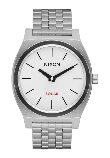 Nixon US Time Teller Solar - Silver / White Lume A1369-5371-00 kol saati