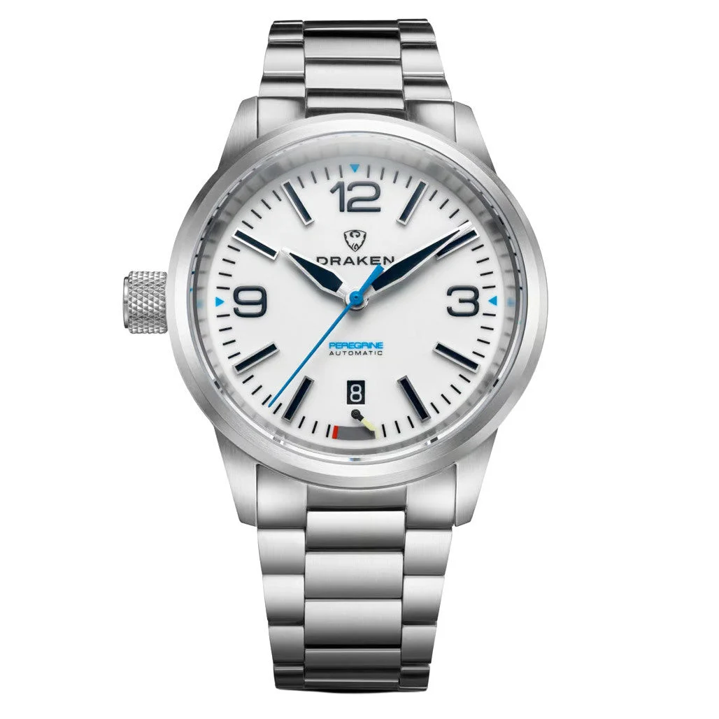 Draken Peregrine 'A' Full Lume Dial Watch with Left Crown #DKN-13 kol saati