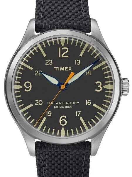 Timex Waterbury Quartz Watch with Black Dial and INDIGLO Night-Light #TW2R38800VQ kol saat