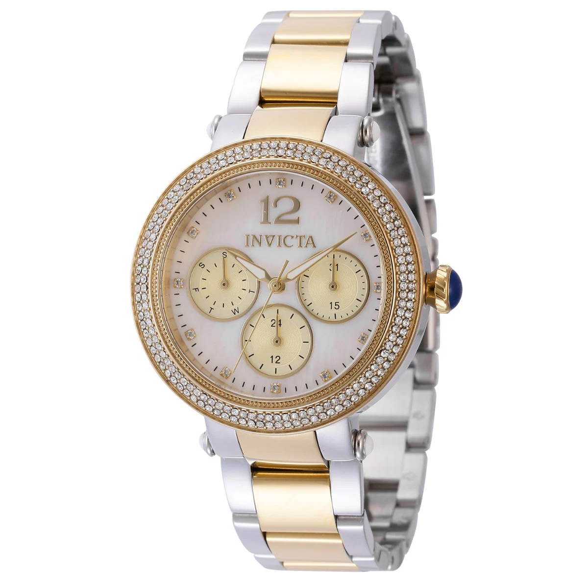 Invicta Bolt Watch w/ Mother of Pearl Dial - 36.5mm, Gold, Steel (44705) 36.5 mm kol saati