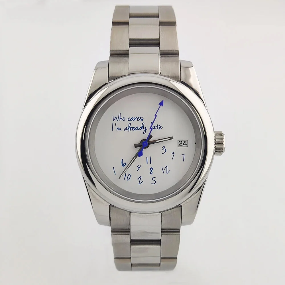 Tandorio Special Dial Oyster Watch NH35 36mm/39mm Who cares im already late Sapphire Crystal 10bar 14:200005100#A1 have magnifier;5:56964930#39mm NH35 39 mm kol saati