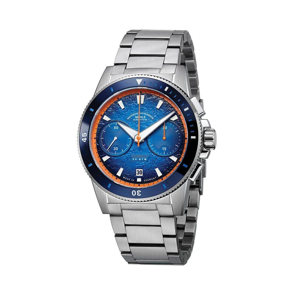 Muhle Glashutte Sportivo Active Chronograph 42.5mm - Blue on Bracelet M1-52-02-MB 42.5 mm kol saati