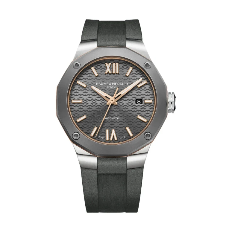 Baume Et Mercier Riviera 10660 Titanium 42mm - Grey on Rubber Strap M0A10660 42 mm kol saati