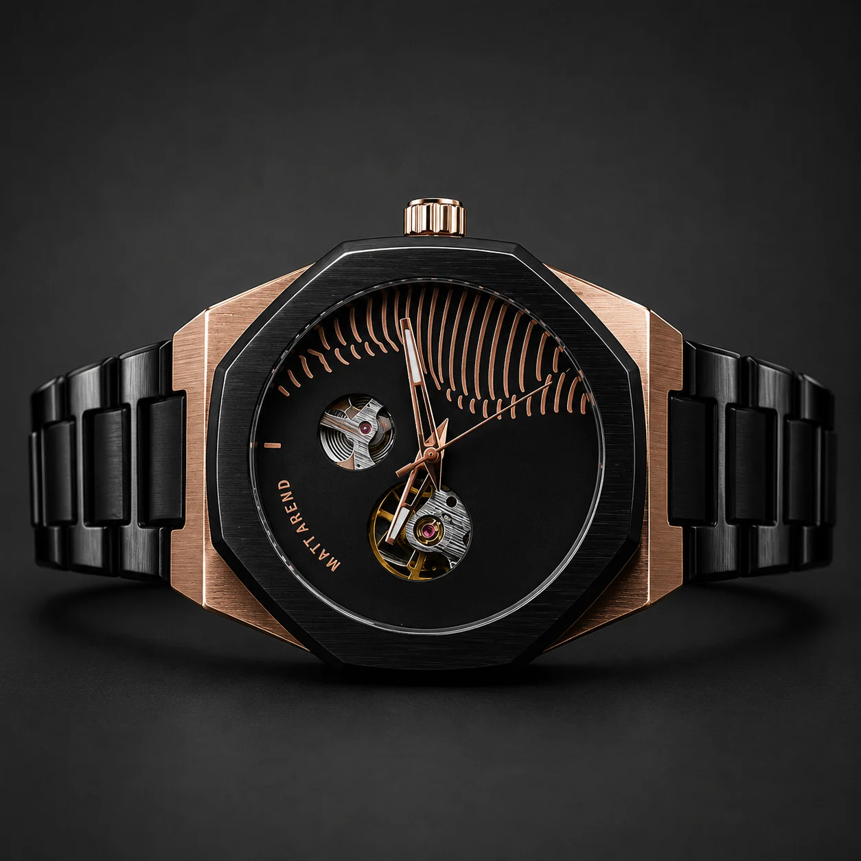 Matt Arend Voyager Rose-gold Black MA 660 Voyager Rose-gold Black 43 mm kol saati