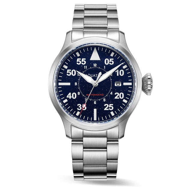 AQUATICO Horizon Hawk Aventurine Dial Automatic Pilot Watch kol saati