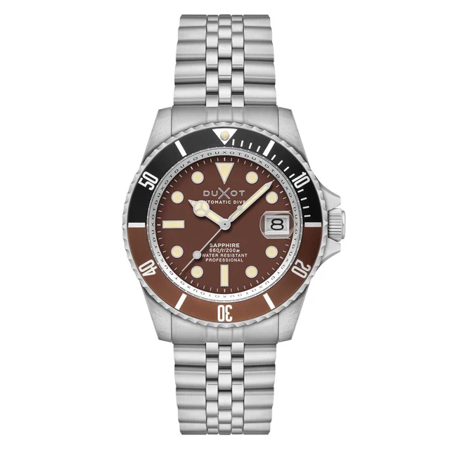Duxot Atlantica Automatic Dive Watch with Chocolate Brown Dial #DX-2057-99 kol saati