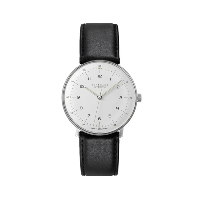 Junghans Max Bill Automatic 38mm - Silver on Leather Strap 27.3500.02 kol saati