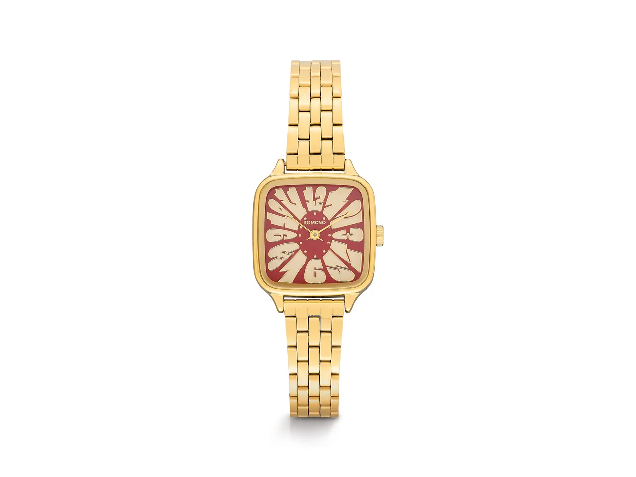 Komono Kate Estate Flower Gold Bordeaux KOM-W4215 kol saati