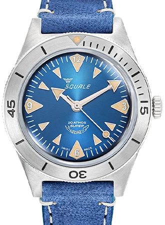Squale Super- Big Arrows Blue - Leather SUPERSSABL.PBL/SQ kol saati