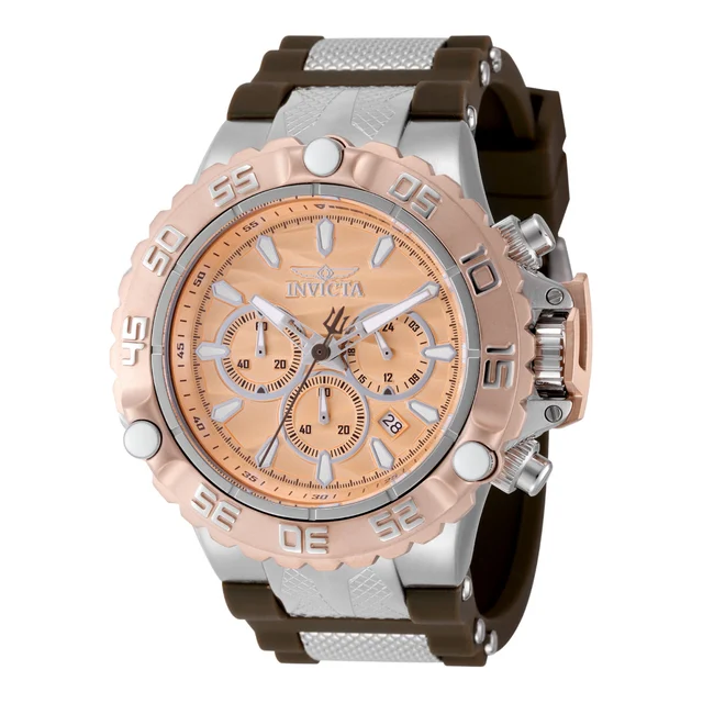 Invicta Subaqua Poseidon Watch - 55.4mm, Brown, Steel (48556) kol saati