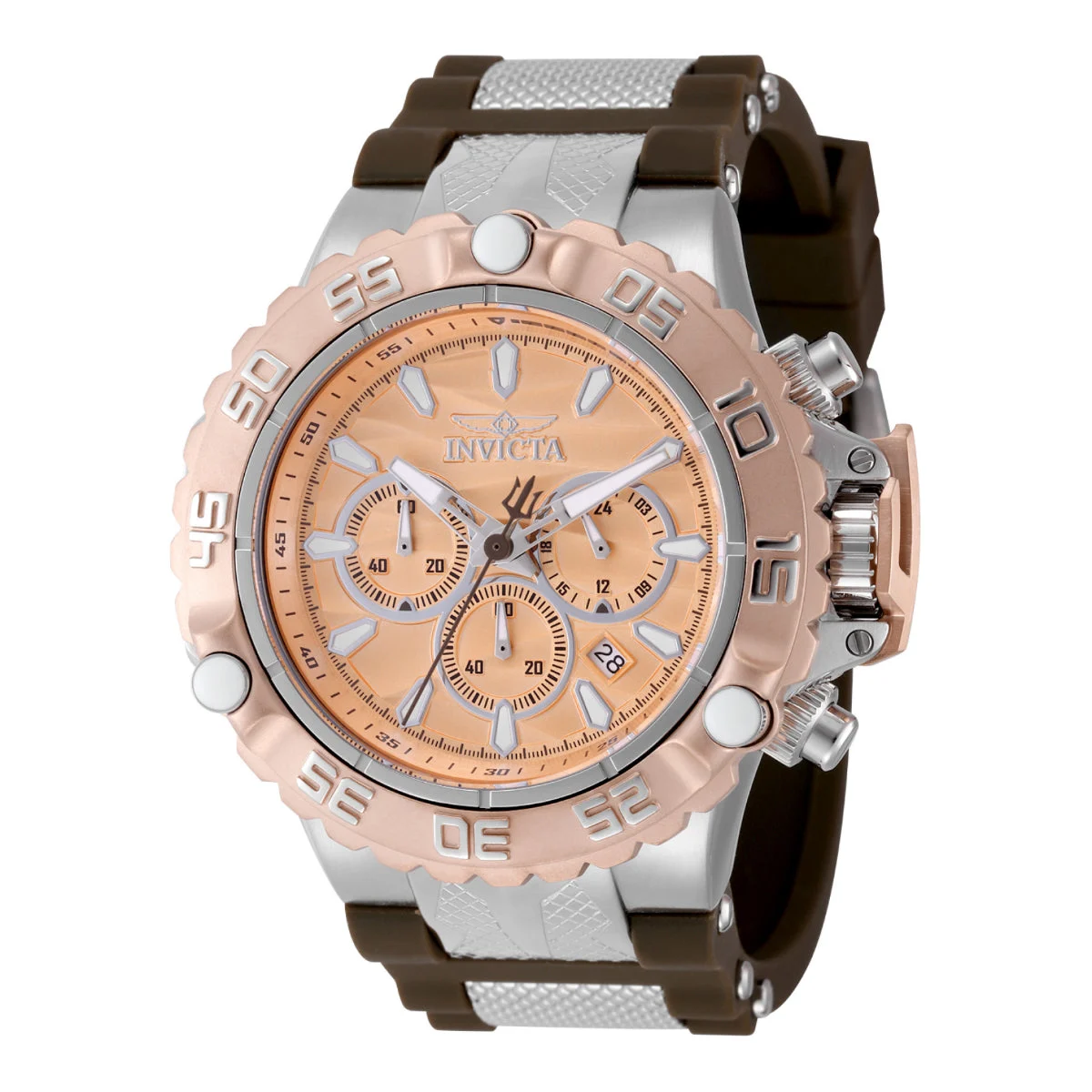 Invicta Subaqua Poseidon Watch - 55.4mm, Brown, Steel (48556) kol saati