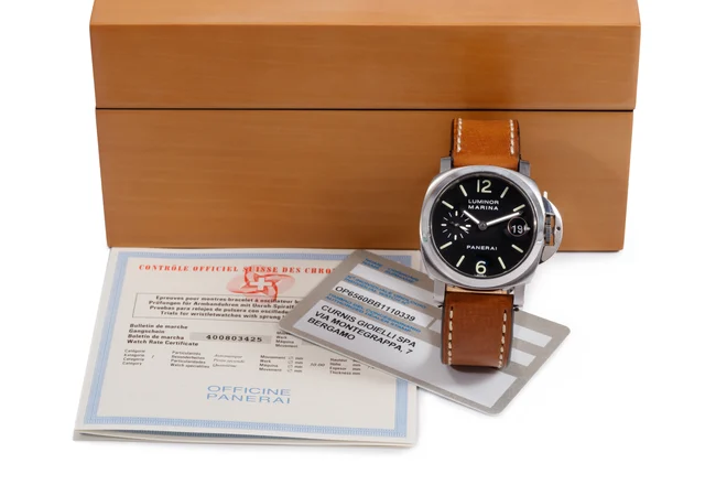 Panerai PANERAI REF. PAM48-OP6560, LUMINOR MARINA, STEEL, LIMITED 0775/1900 kol saati