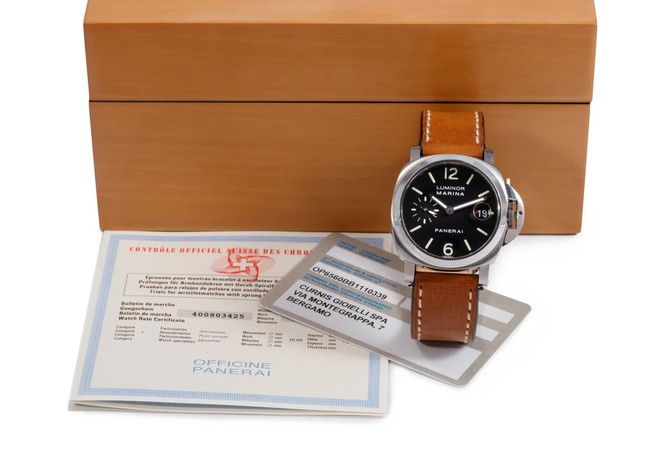 Panerai PANERAI REF. PAM48-OP6560, LUMINOR MARINA, STEEL, LIMITED 0775/1900 kol saati