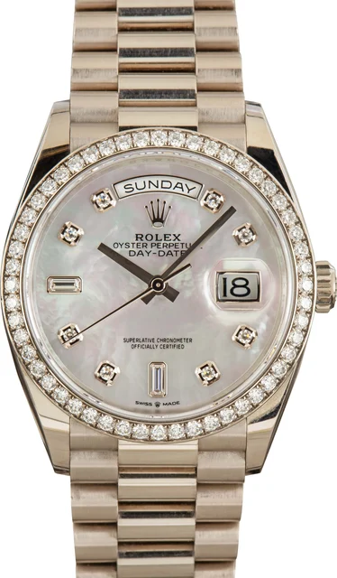 Rolex President 128349 Diamond Dial kol saati