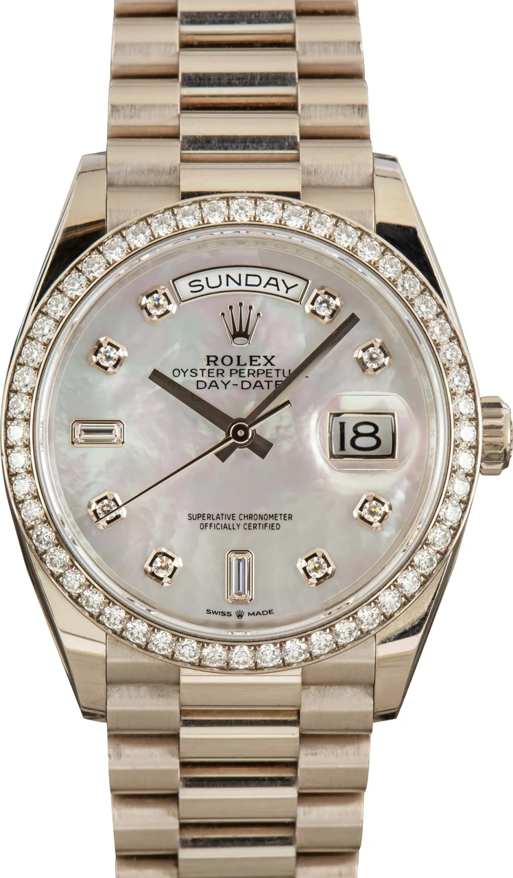 Rolex President 128349 Diamond Dial kol saati