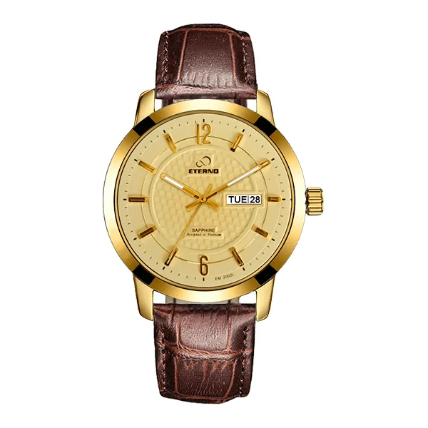 Eternowatch Eterno EM2002L Da Nâu Full Vàng 40 mm kol saati