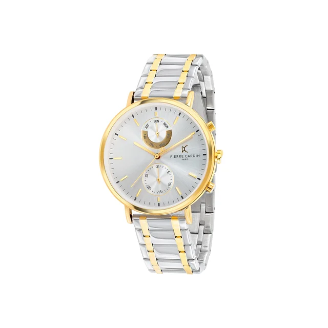 BONNE NOUVELLE MENS Bonne Nouvelle Gold and Stainless Steel Multifunction Watch with White