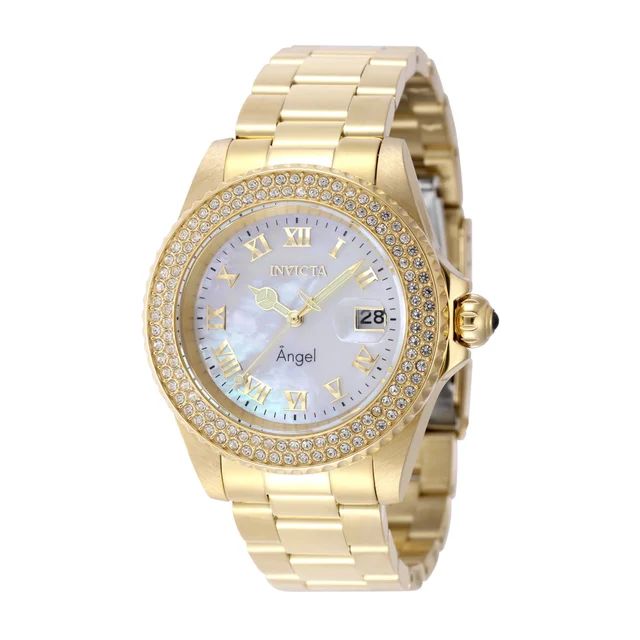 Invicta Angel Swiss Ronda 515 Caliber Watch w/ Mother of Pearl Dial - 40mm, Gold (22875) k