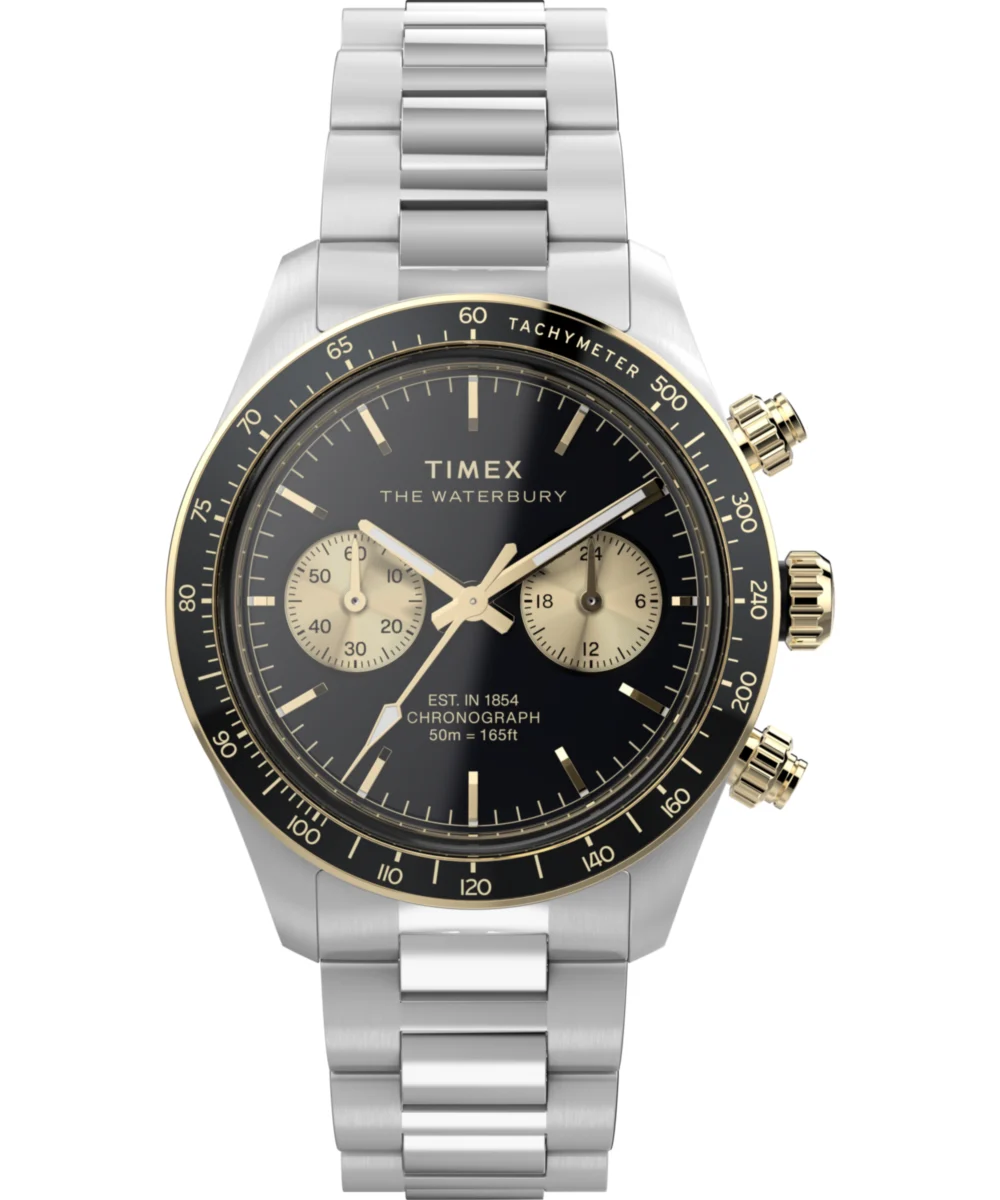 Timex Waterbury Heritage Chronograph 39mm Stainless Steel Bracelet Watch TW2Y24000VQ 39 mm kol saati