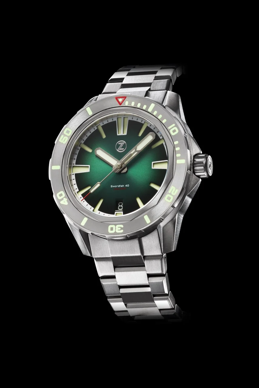Zelos Swordfish 40mm Ti Emerald Green 40 mm kol saati