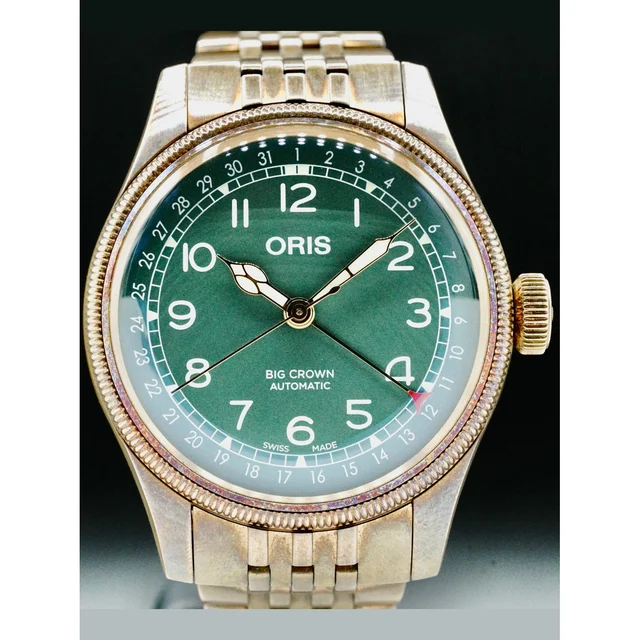 Oris Big Crown Bronze Pointer Date Green Dial 210000025786 kol saati