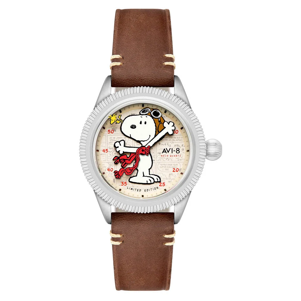 AVI-8 Peanuts Flyboy Snoopy Flying Ace LE in Camel Brown #AV-4138-01 kol saati